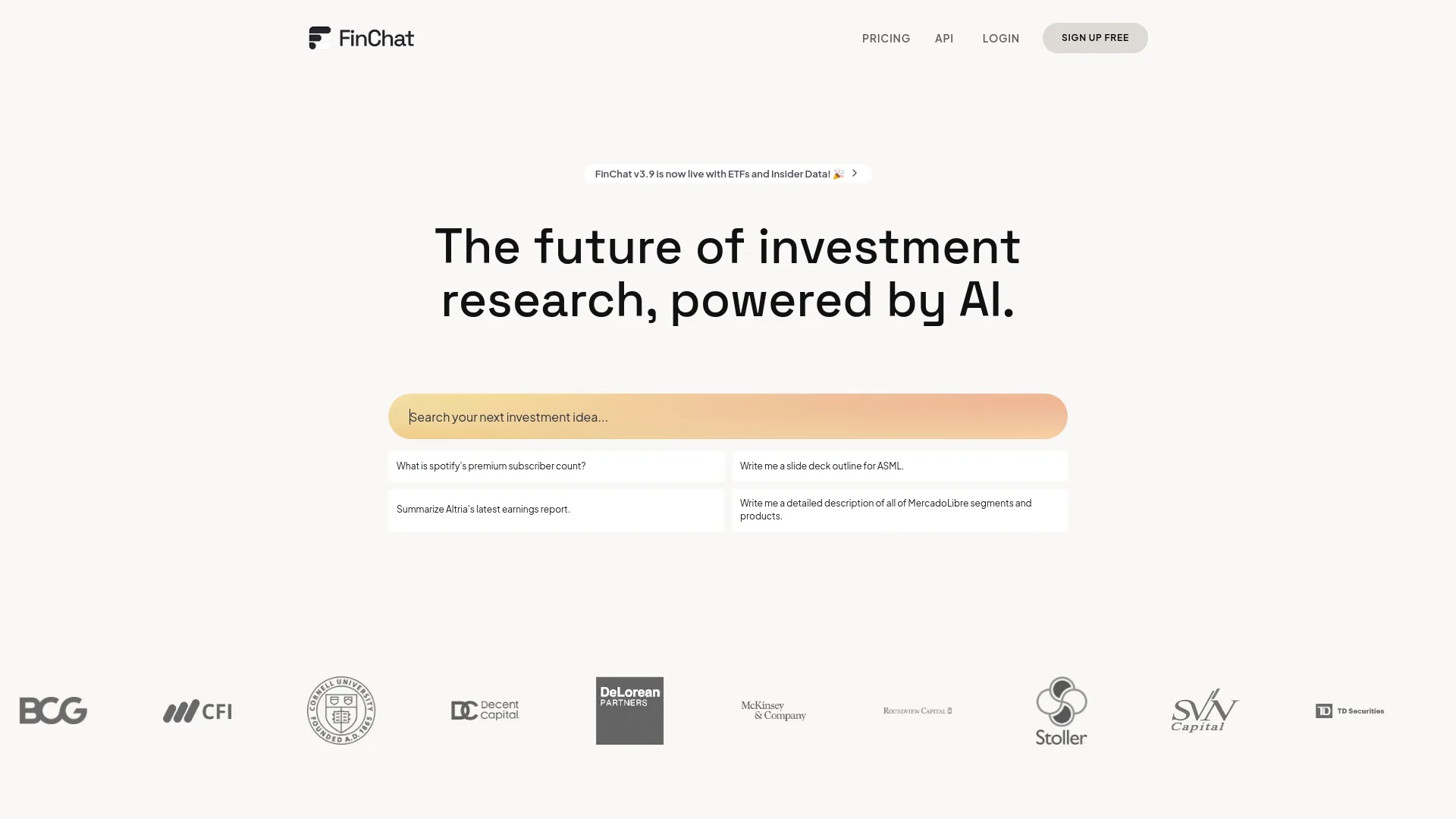FinChat.io screenshot