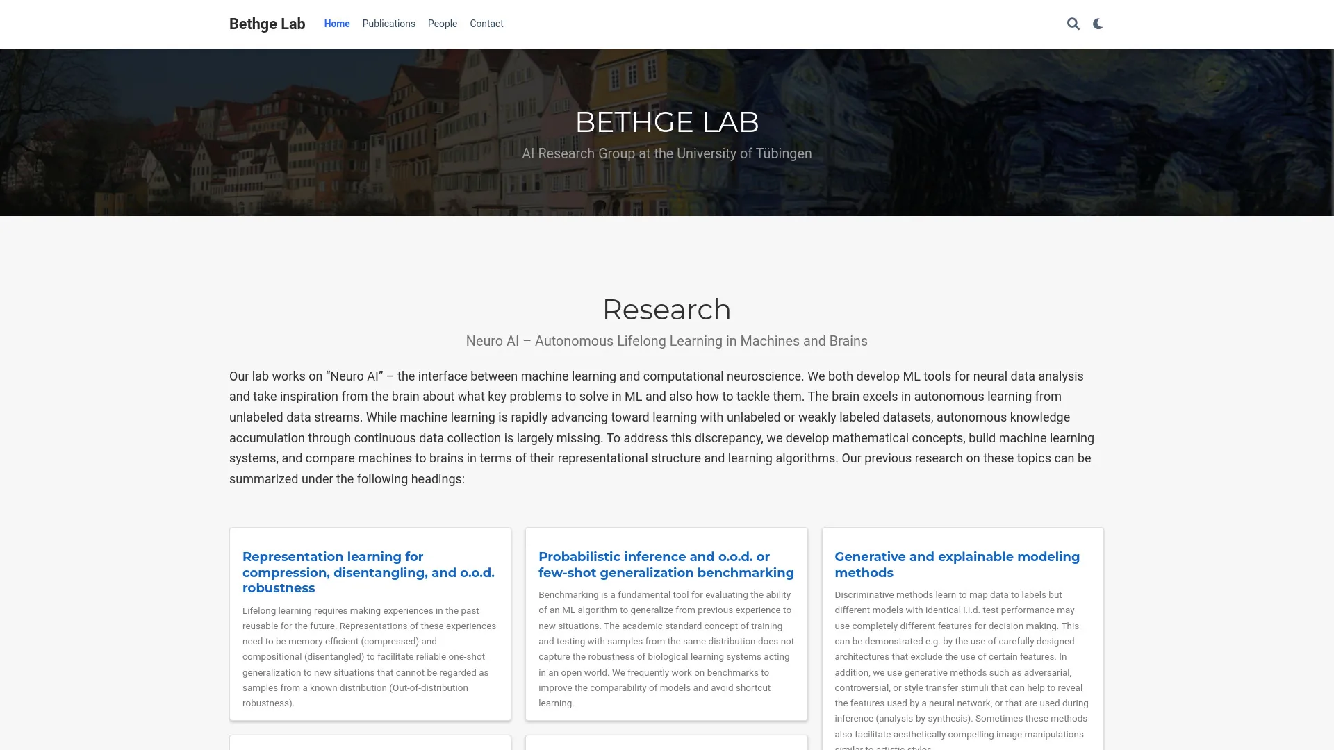 Bethge Lab screenshot