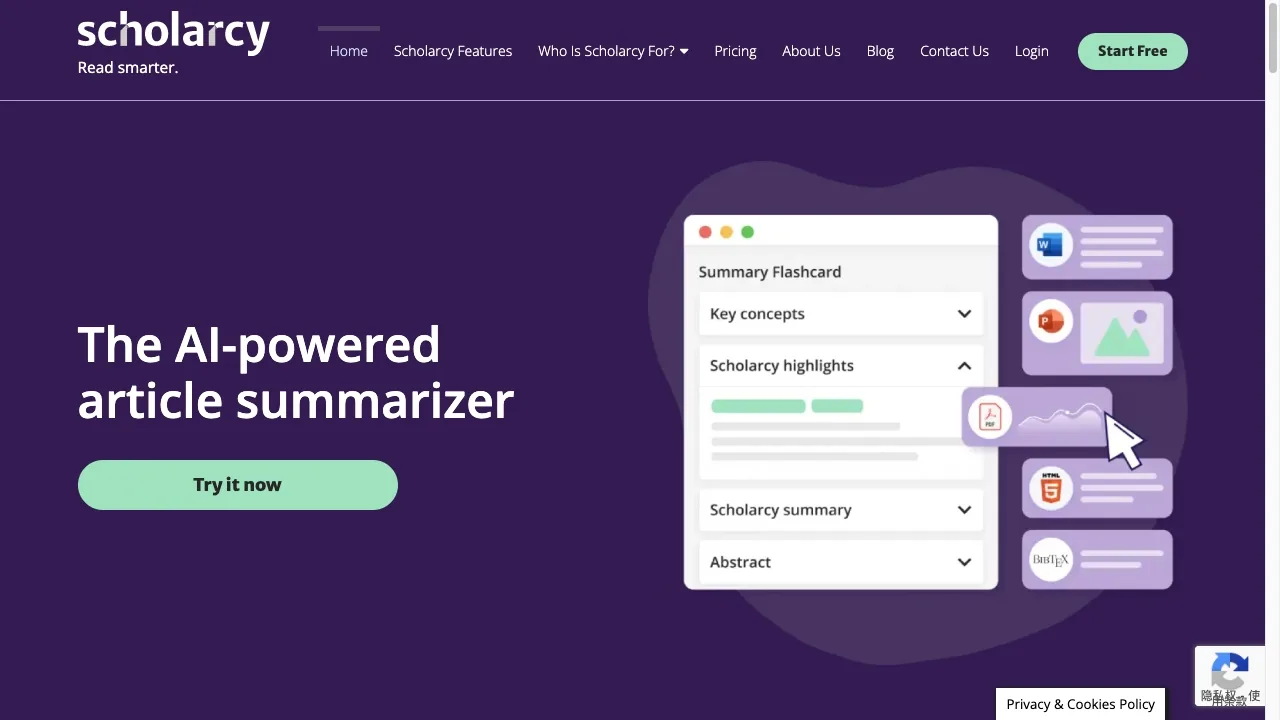 https://www.scholarcy.com/ screenshot