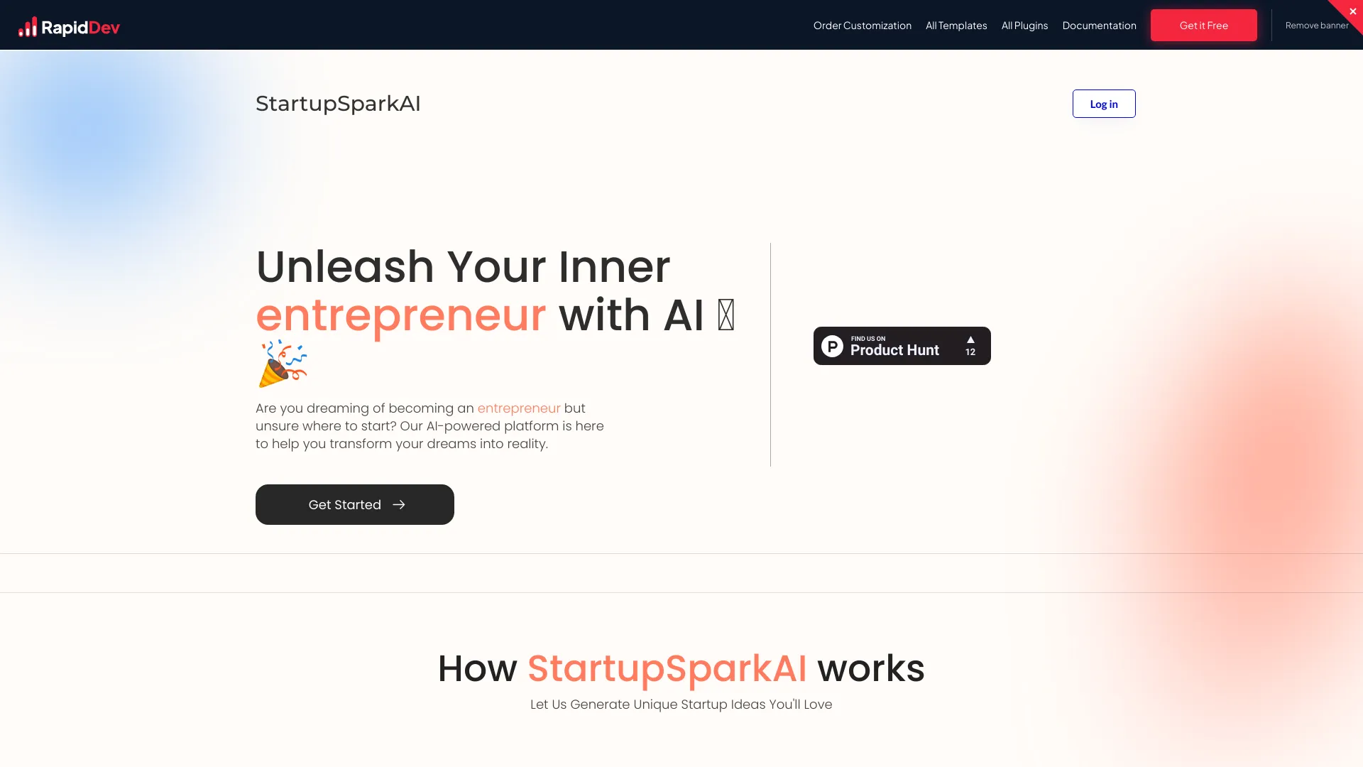 StartupSparkAI screenshot