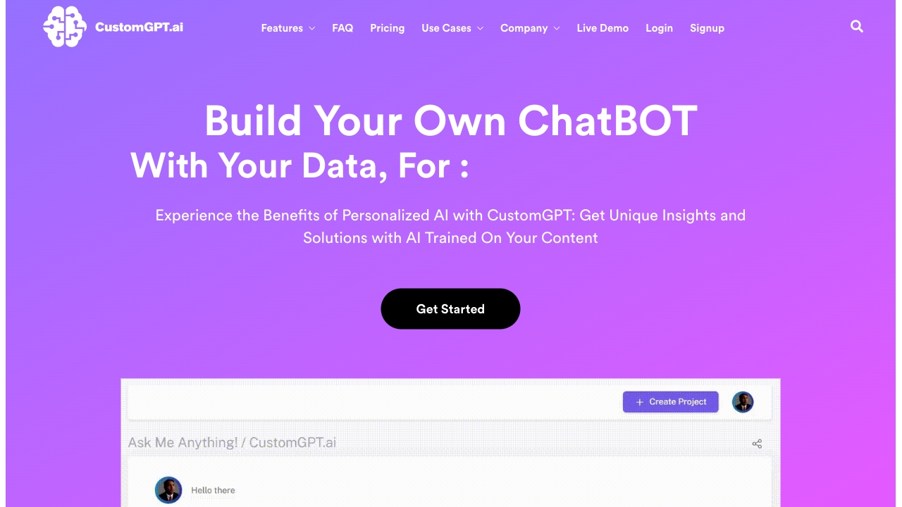 CustomGPT screenshot