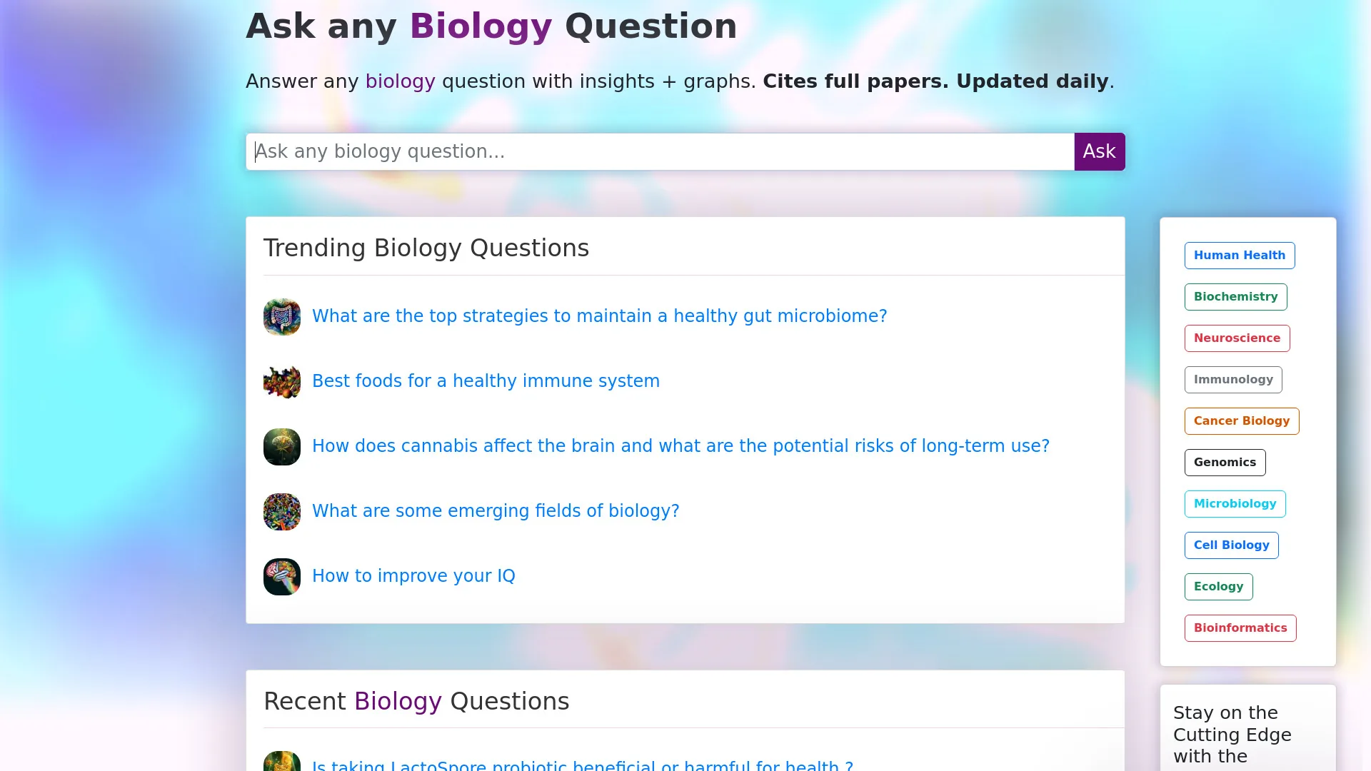 bioloGPT screenshot