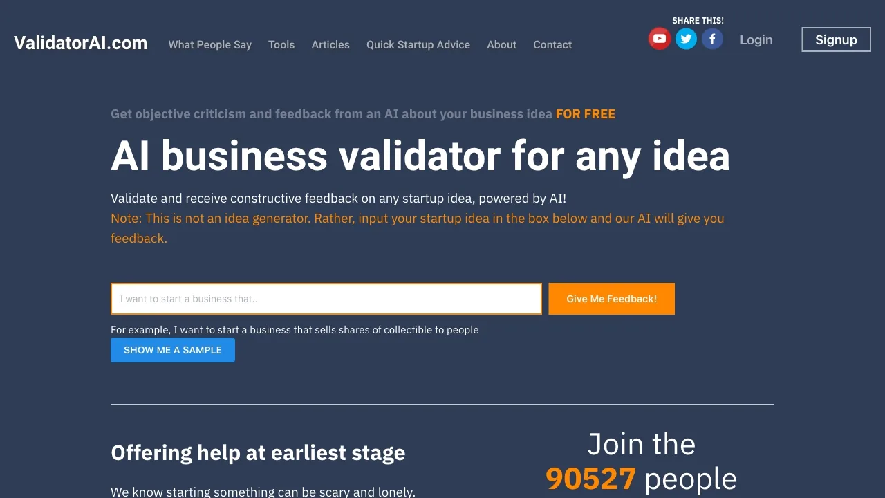 Validator AI screenshot