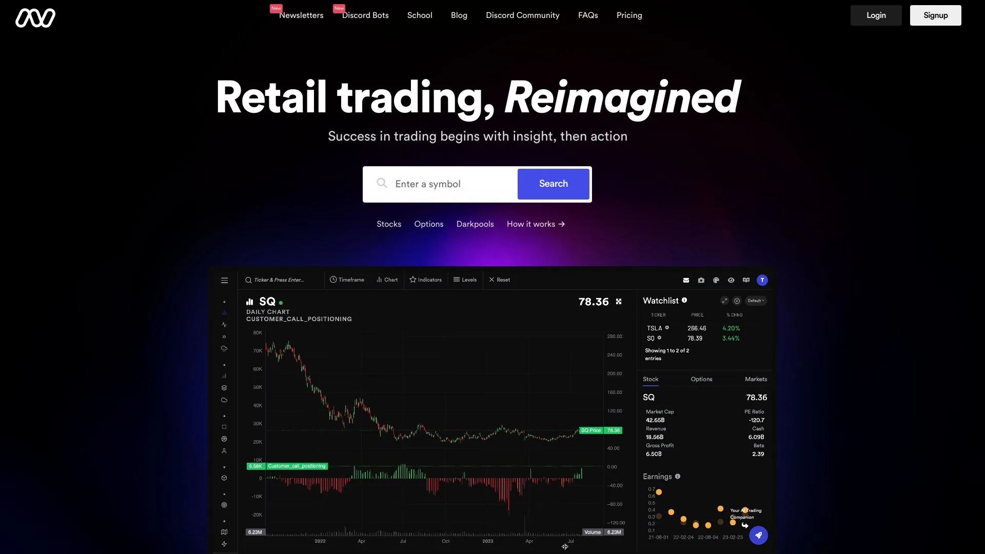 Tradytics screenshot
