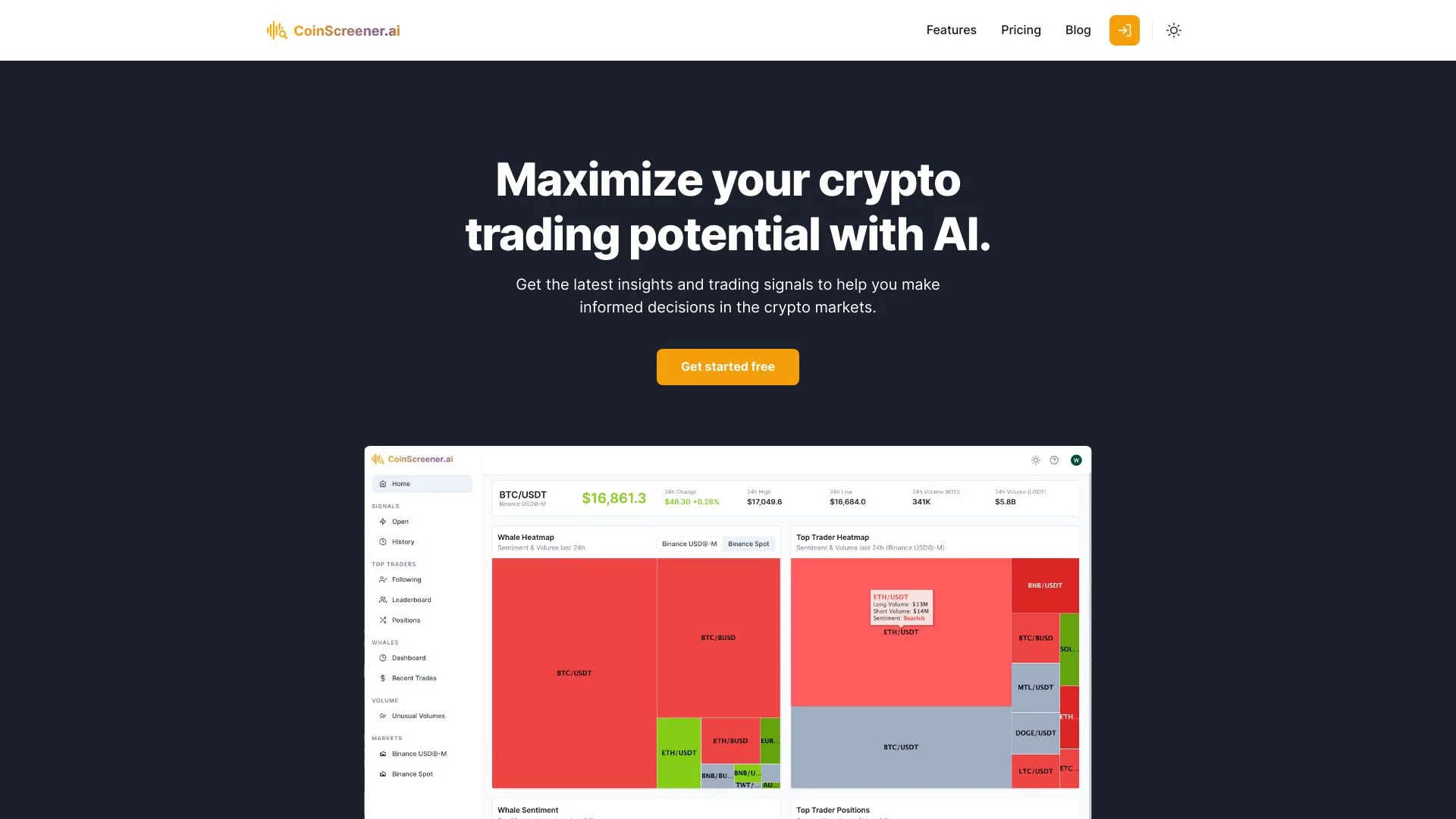 CoinScreener - AI加密货币交易信号和见解 screenshot