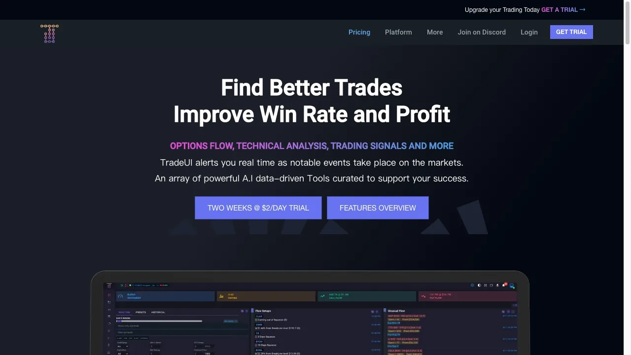 TradeUI screenshot