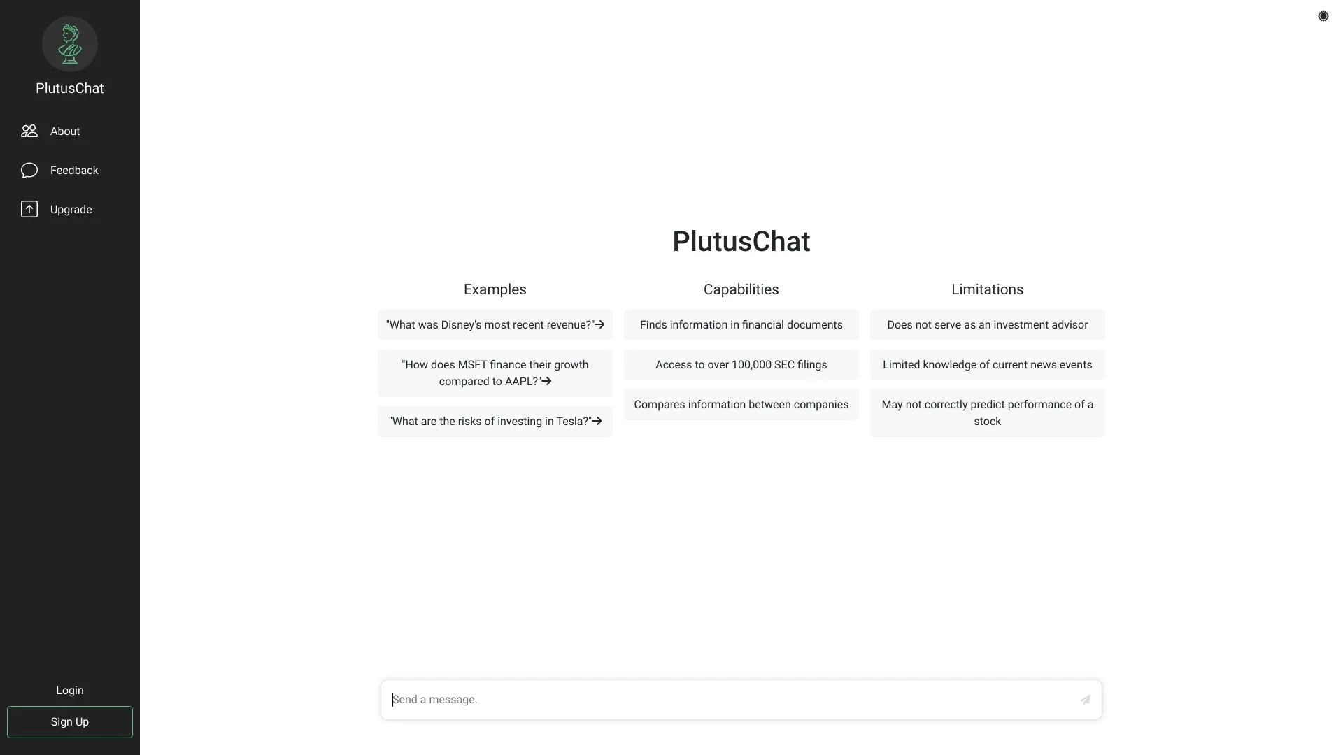 PlutusChat screenshot