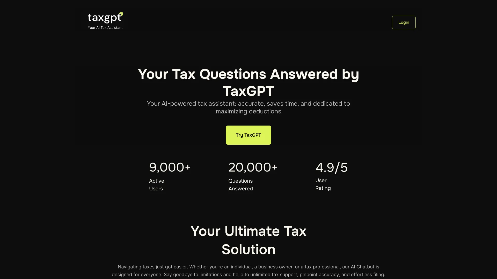 TaxGPT screenshot