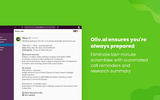 Oliv.ai screenshot