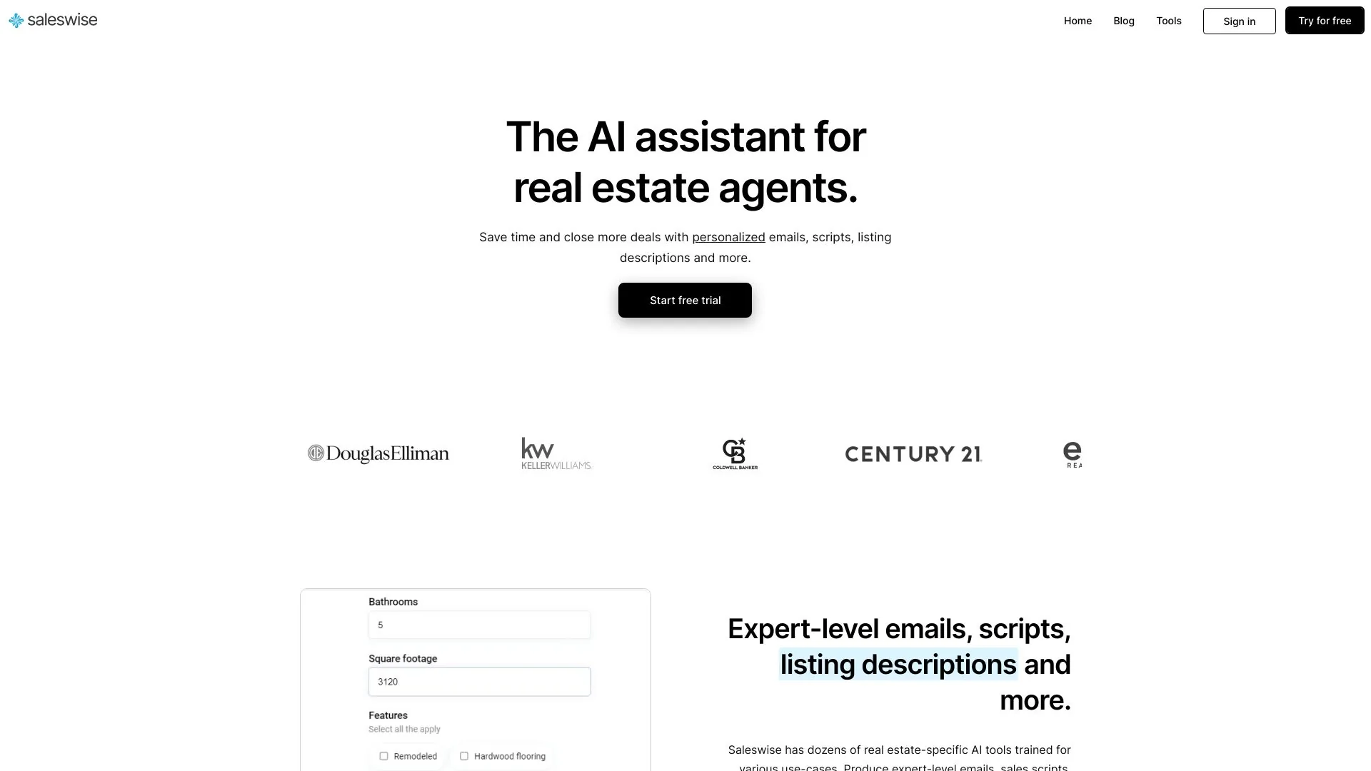 Saleswise | AI Tools for Real Estate Agents screenshot