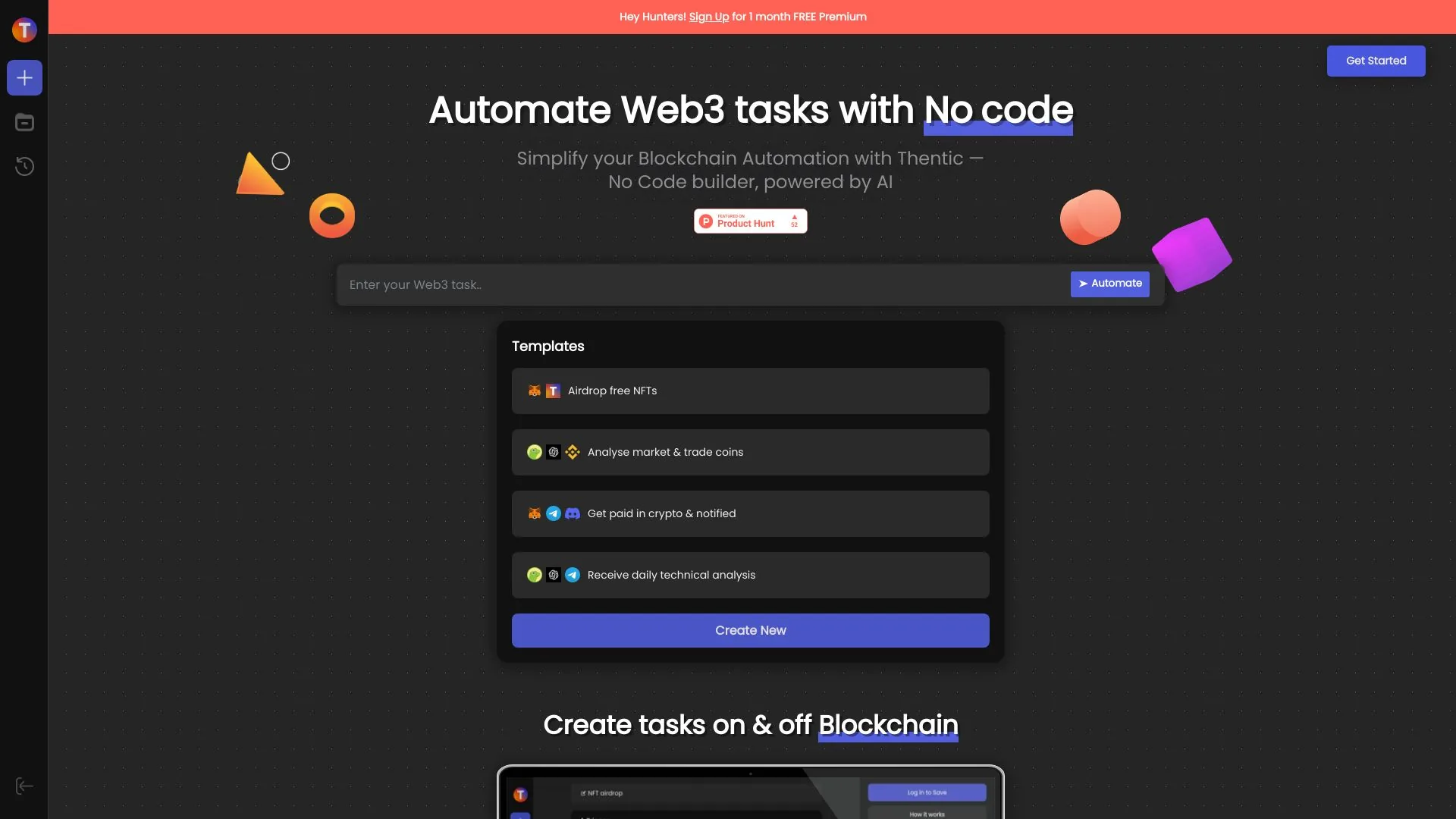 Thentic screenshot