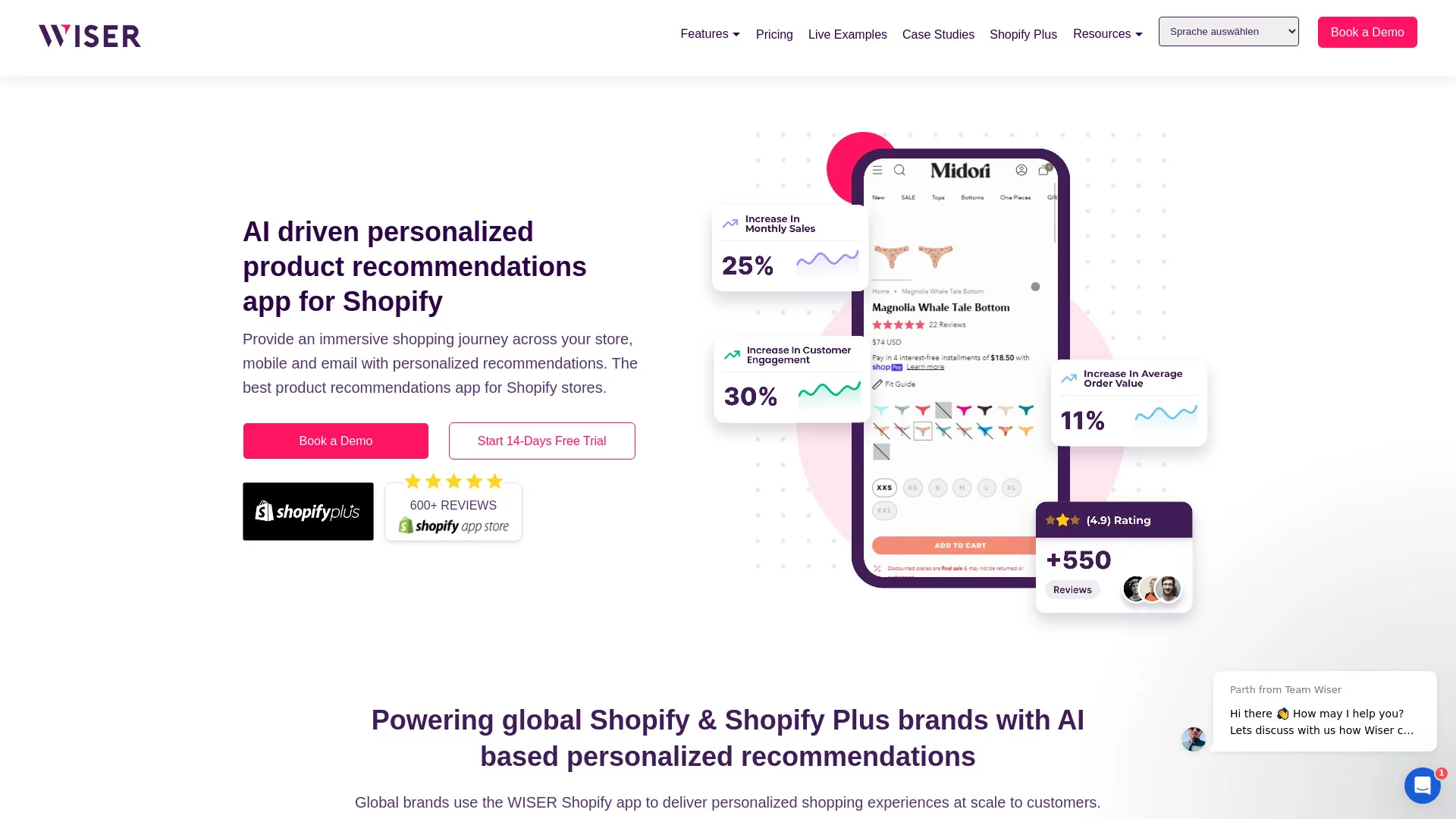 Wiser Shopify App screenshot