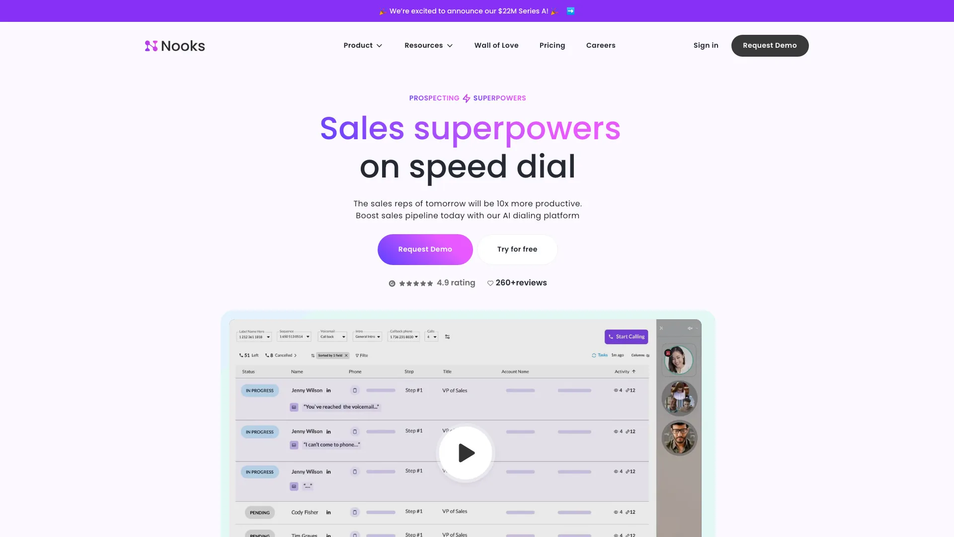 Nooks | AI Powered Parallel Dialer and Virtual Salesfloor screenshot