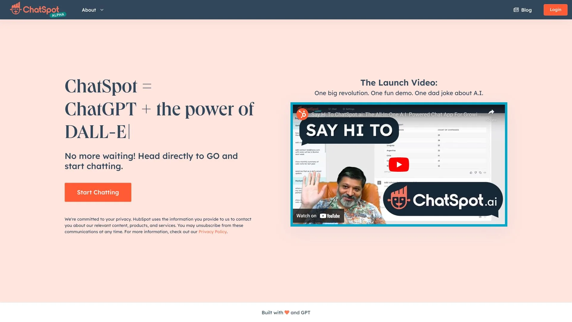 ChatSpot screenshot