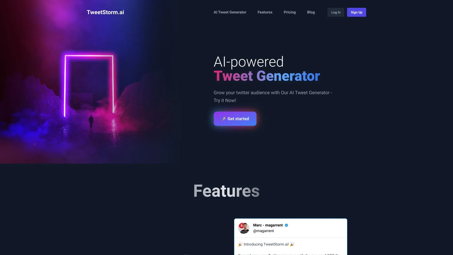 TweetStorm.ai - AI-based tweet generator screenshot