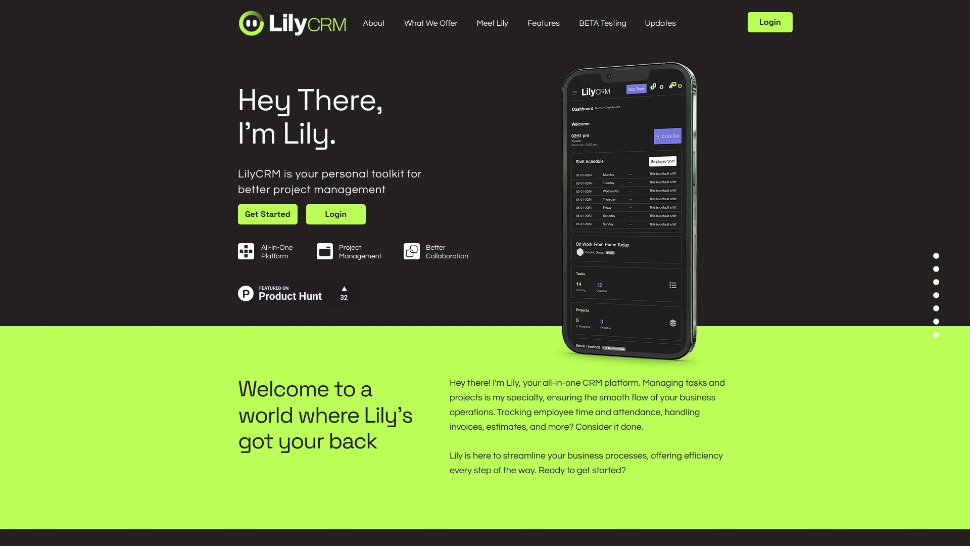 LilyCRM screenshot