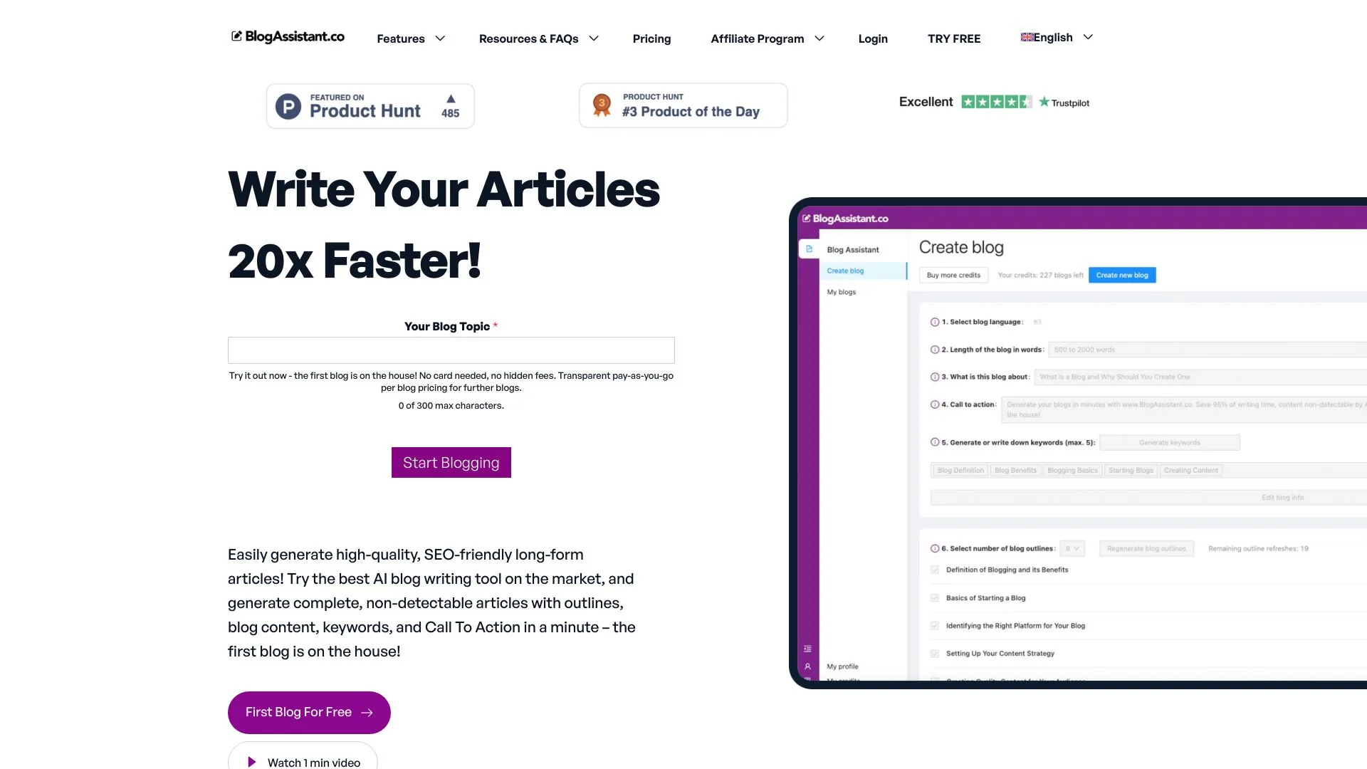 Blog Assistant: AI Blog Writing Tool screenshot