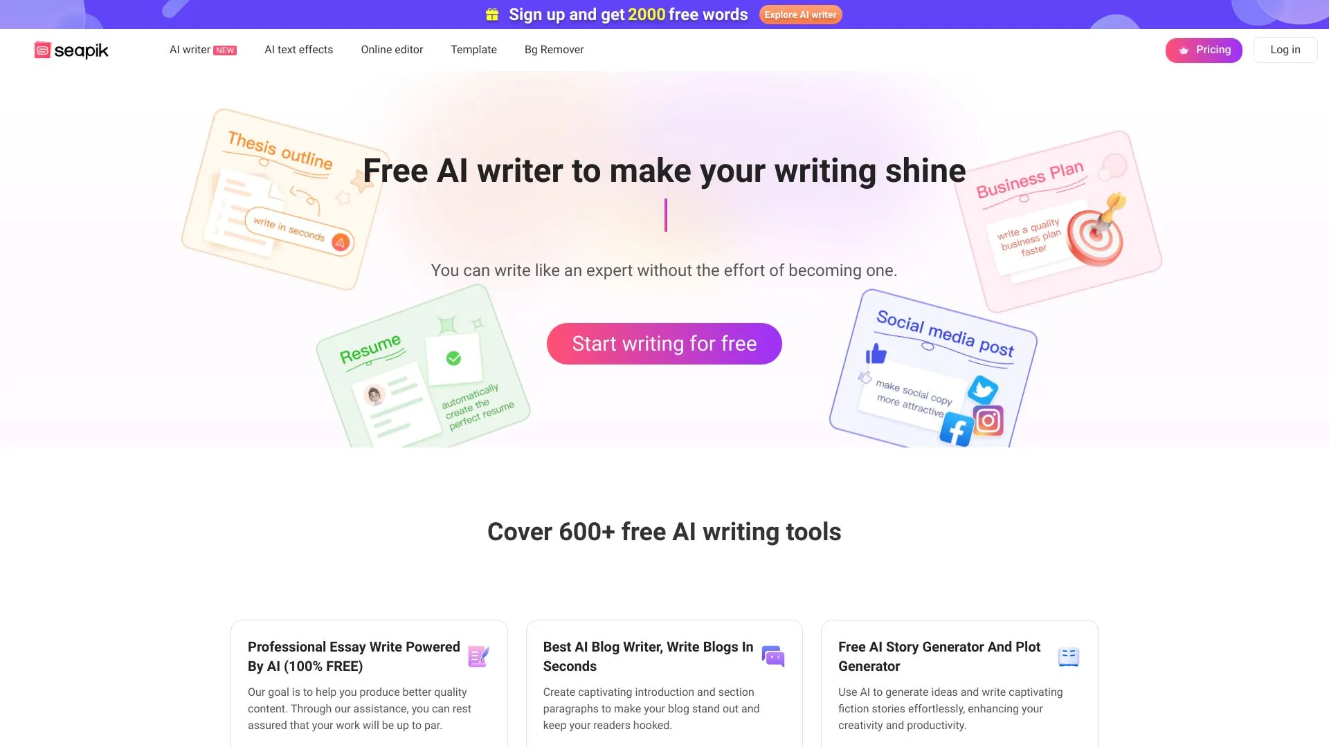 Seapik AI Writer screenshot