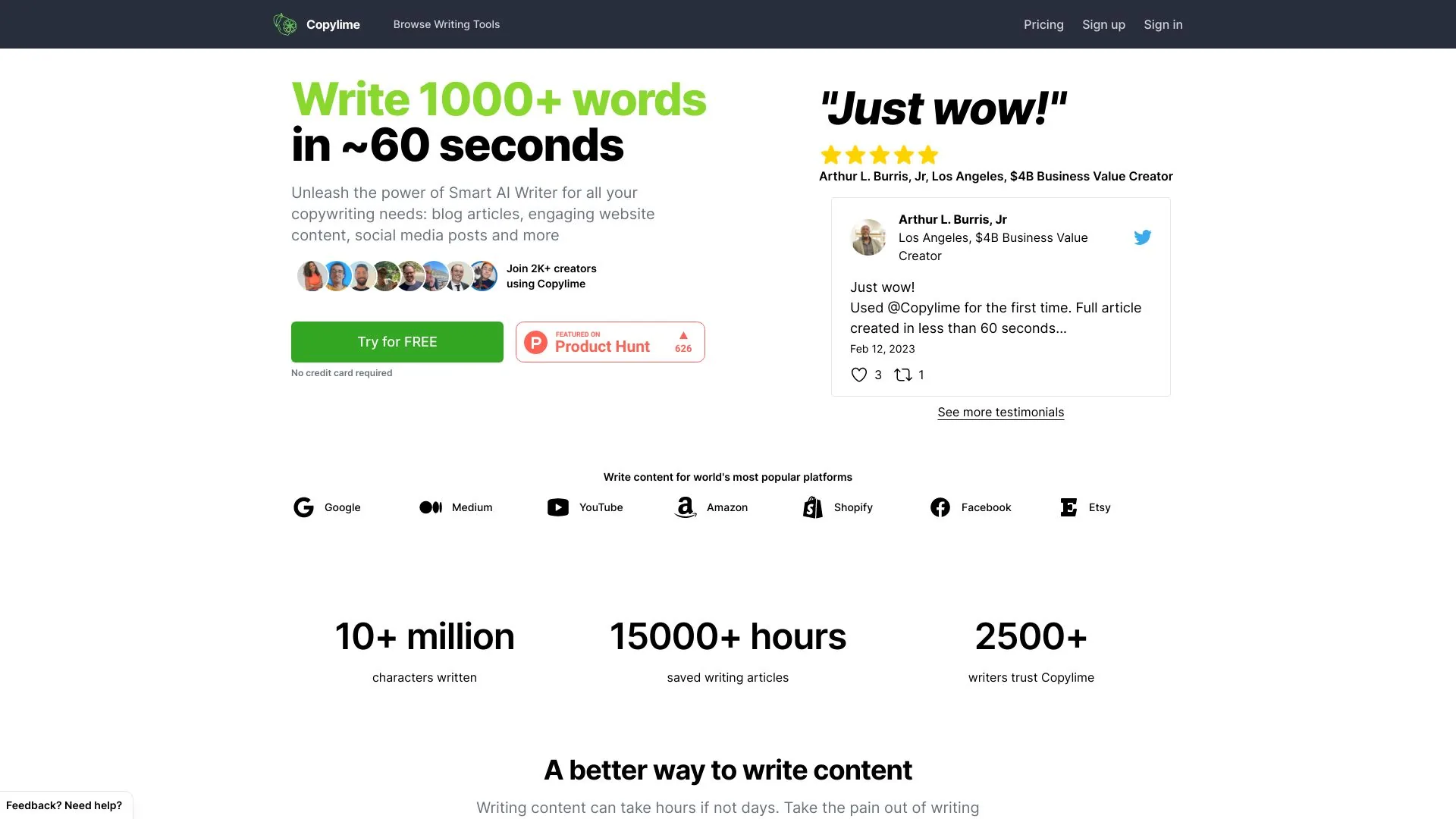 Copylime screenshot