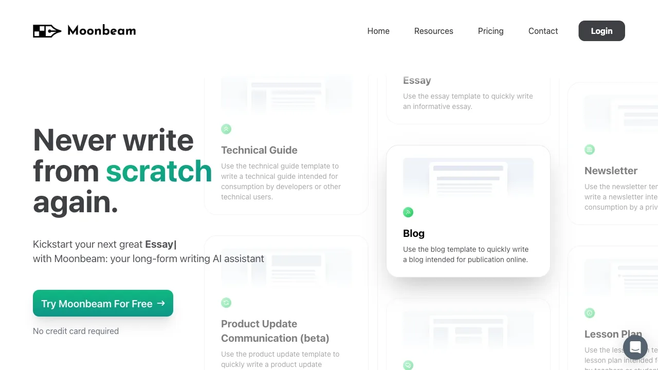 Moonbeam - AI Writing Assistant screenshot