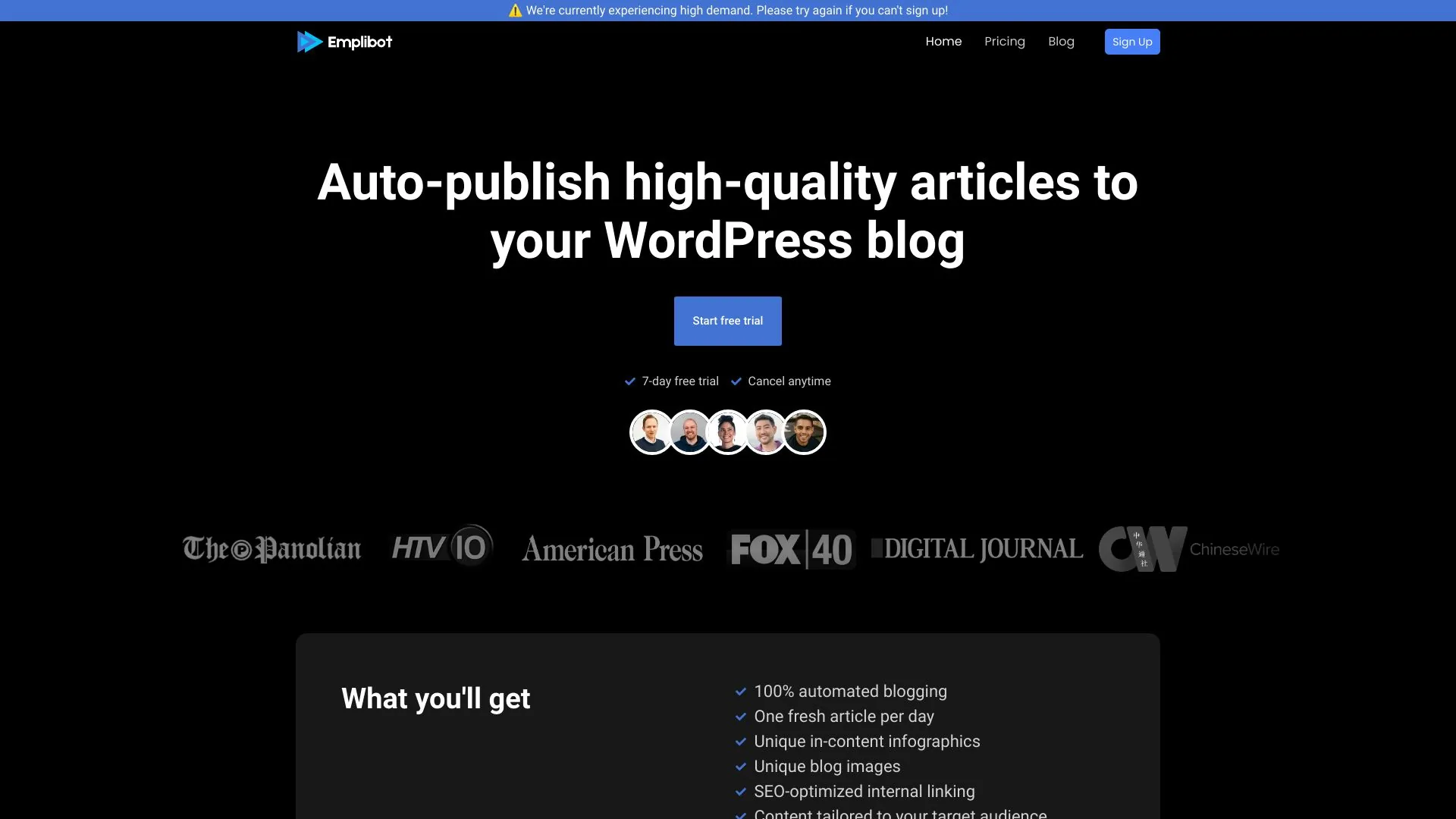 Emplibot screenshot