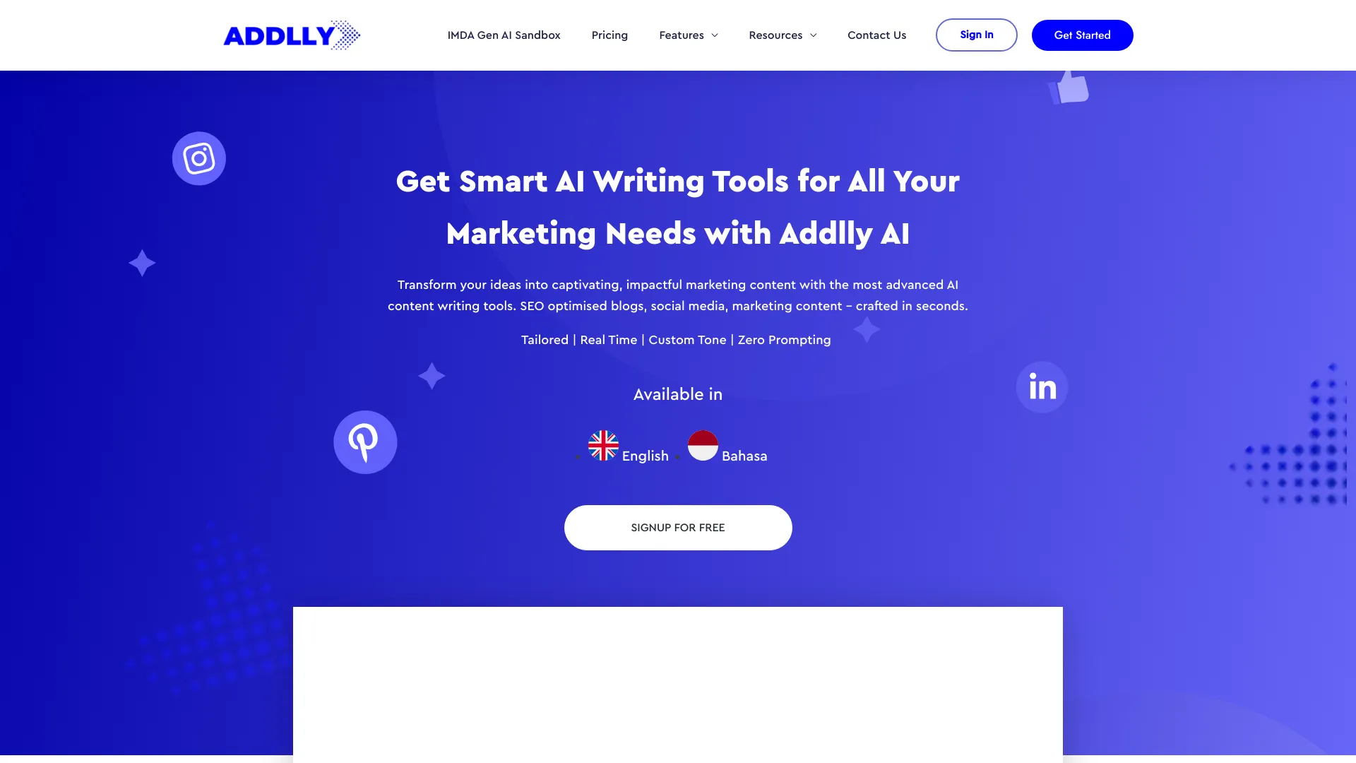 Addlly AI screenshot