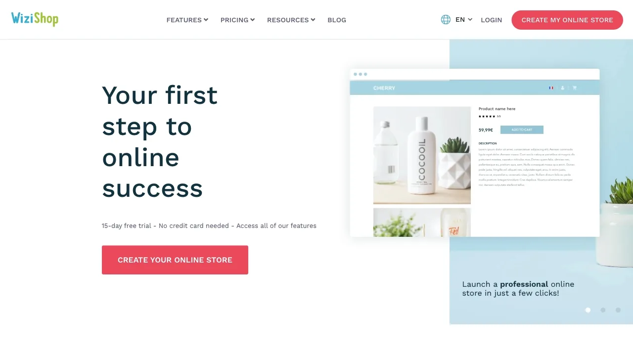 WiziShop Ecommerce Solution screenshot