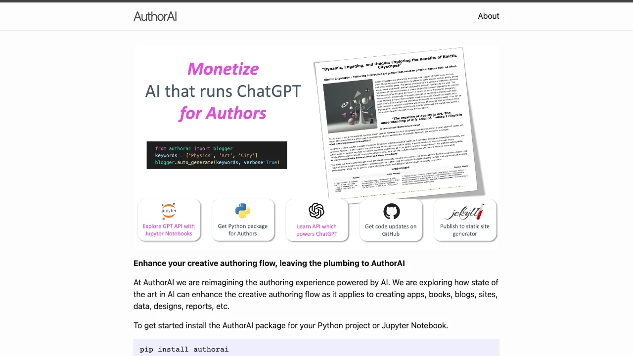 AuthorAI screenshot