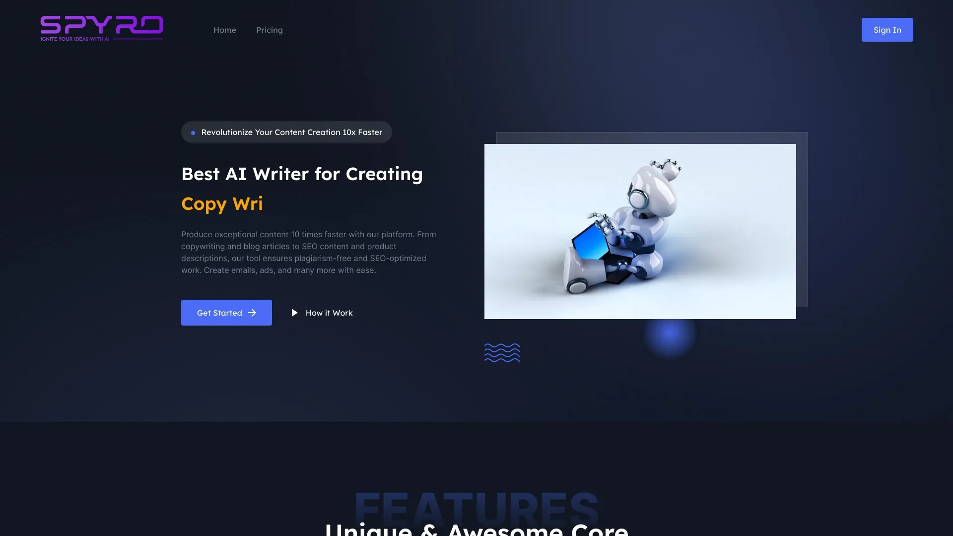 Spyro - The Best AI Writing Tool screenshot