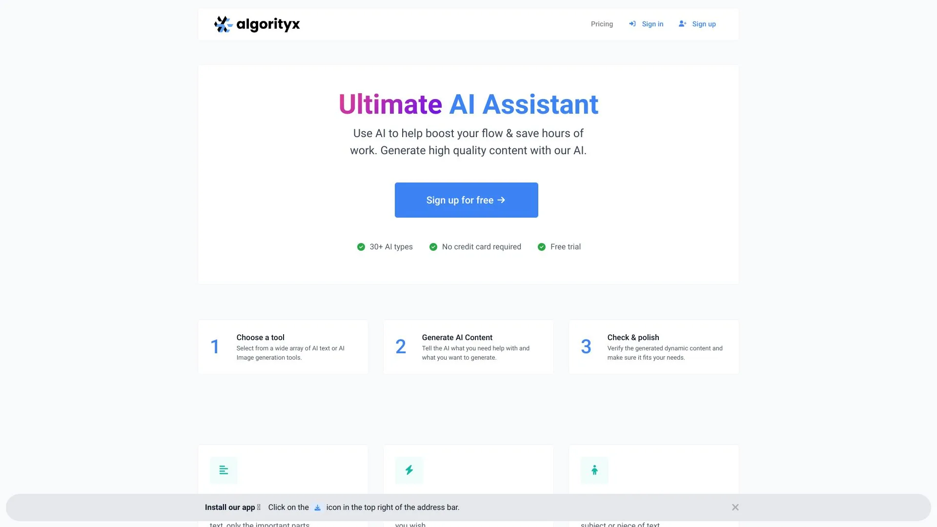 Algorityx screenshot