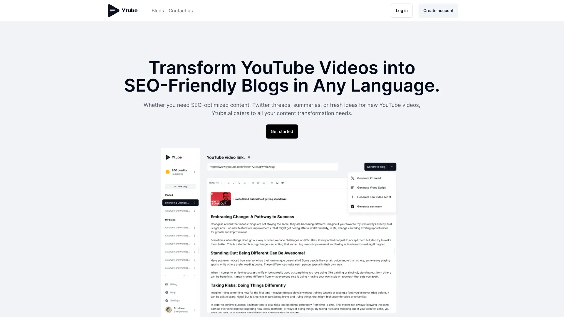 Ytube AI screenshot