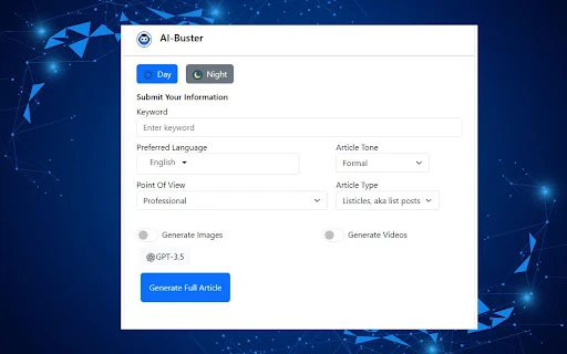 Aibuster screenshot