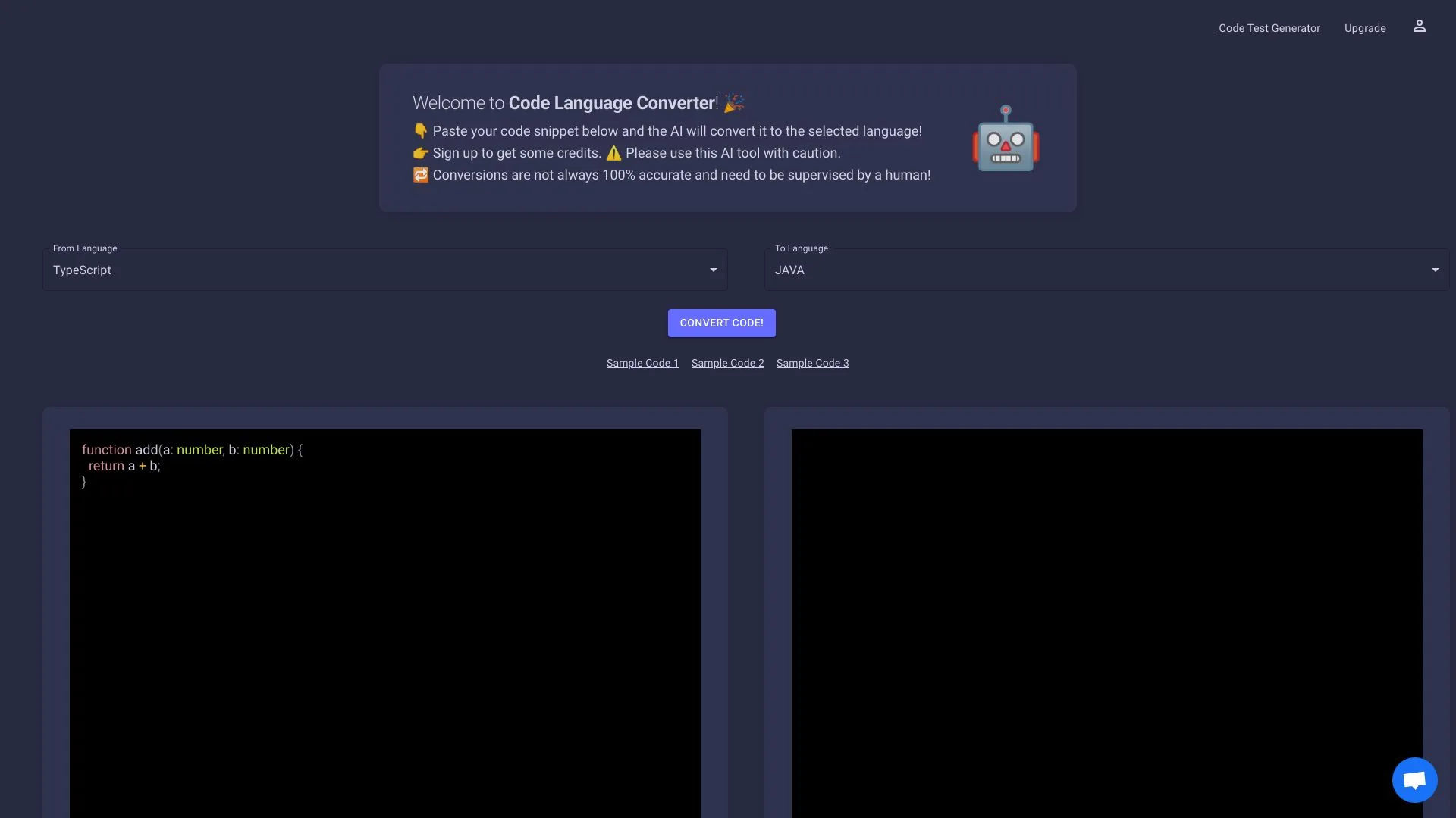 Code Language Converter screenshot