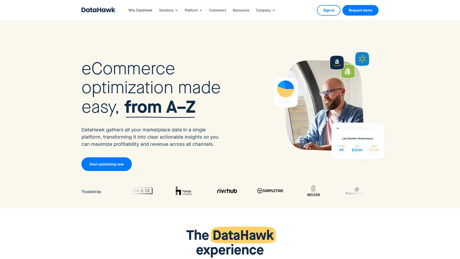 DataHawk eCommerce Analytics screenshot