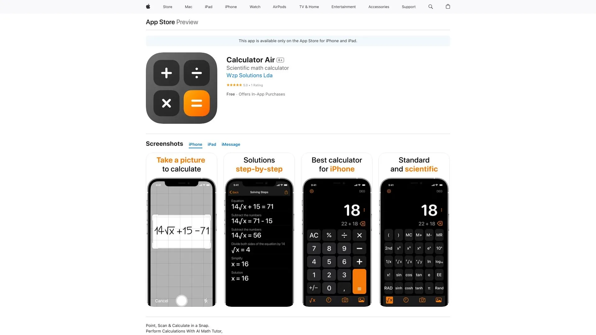 Calculator Air screenshot