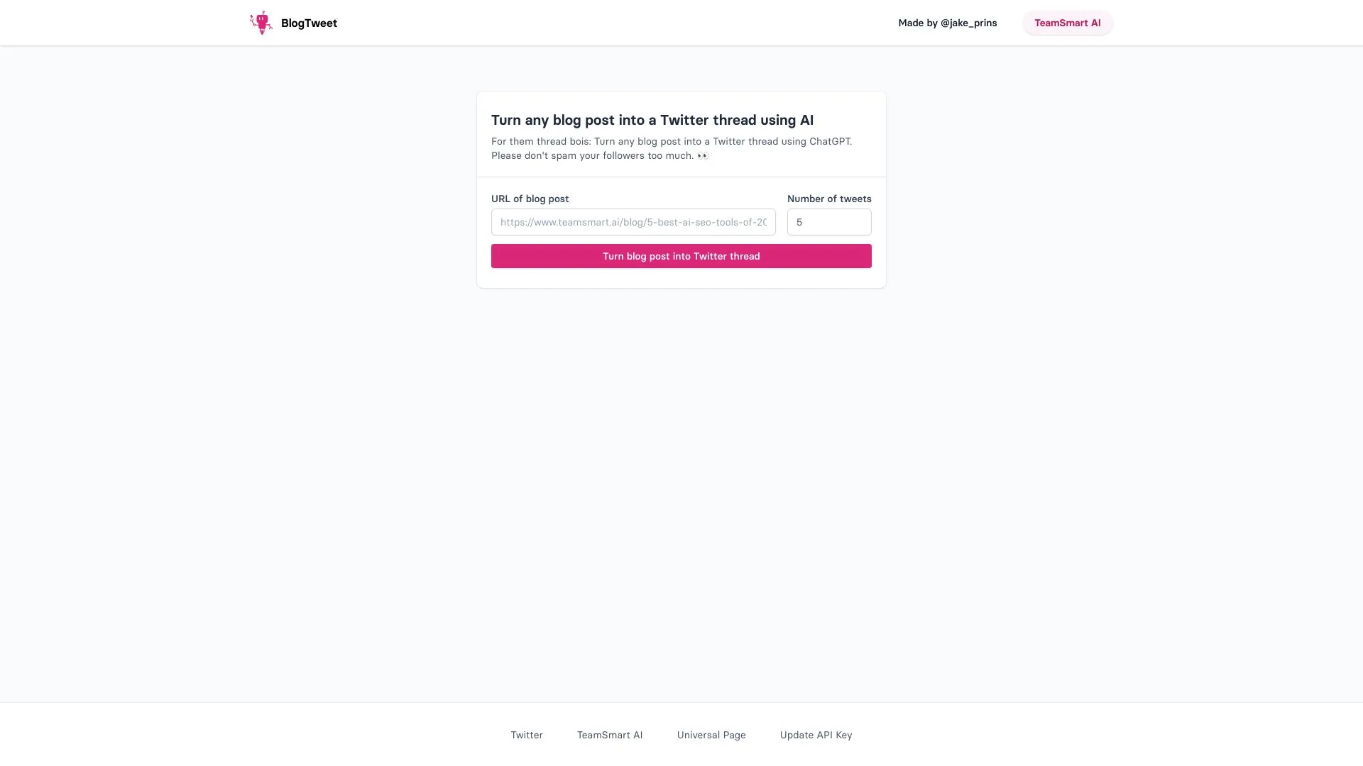 BlogTweet screenshot