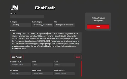 ChatCraft screenshot