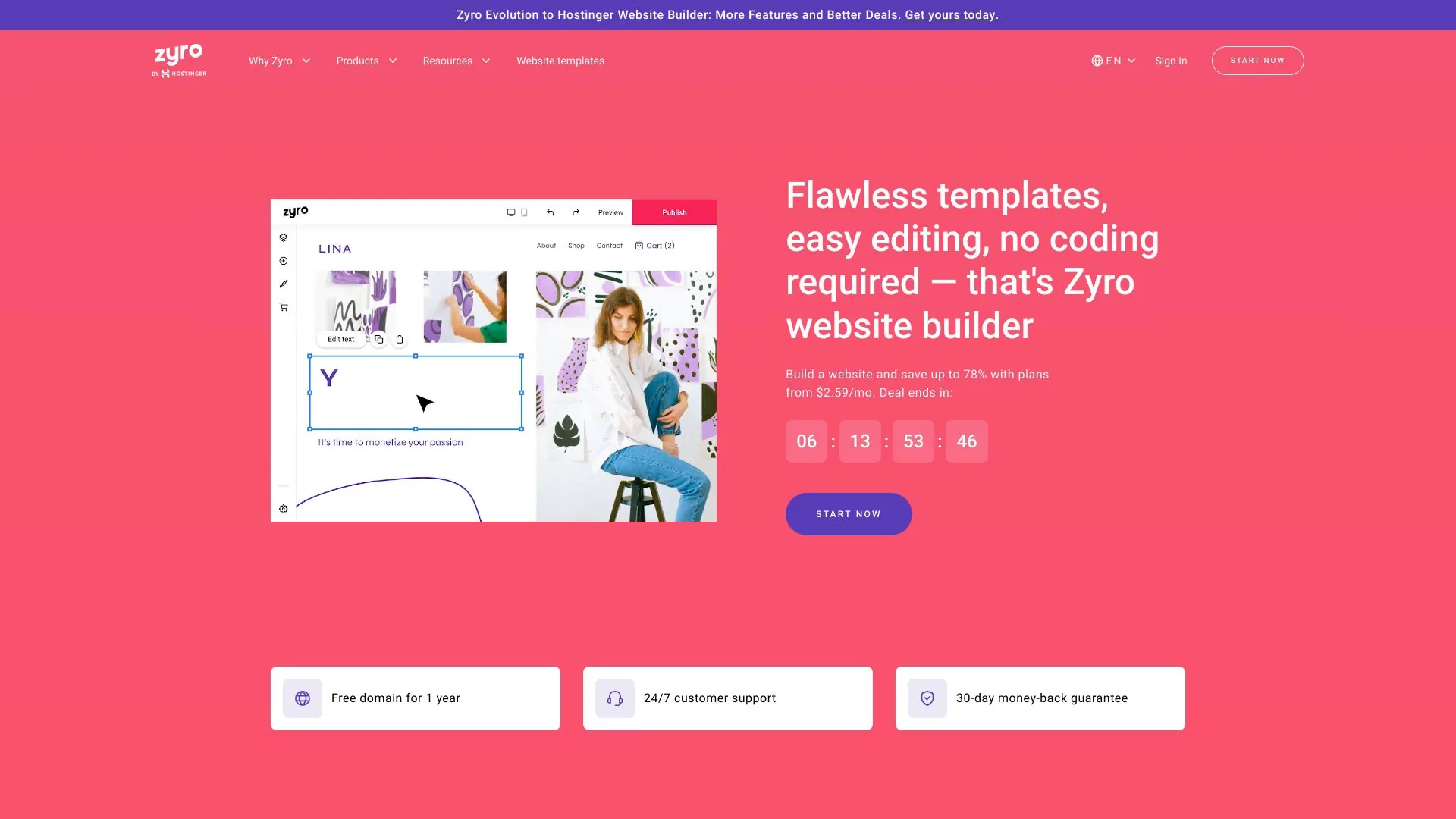 Zyro screenshot