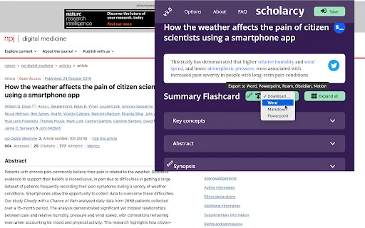 Scholarcy screenshot