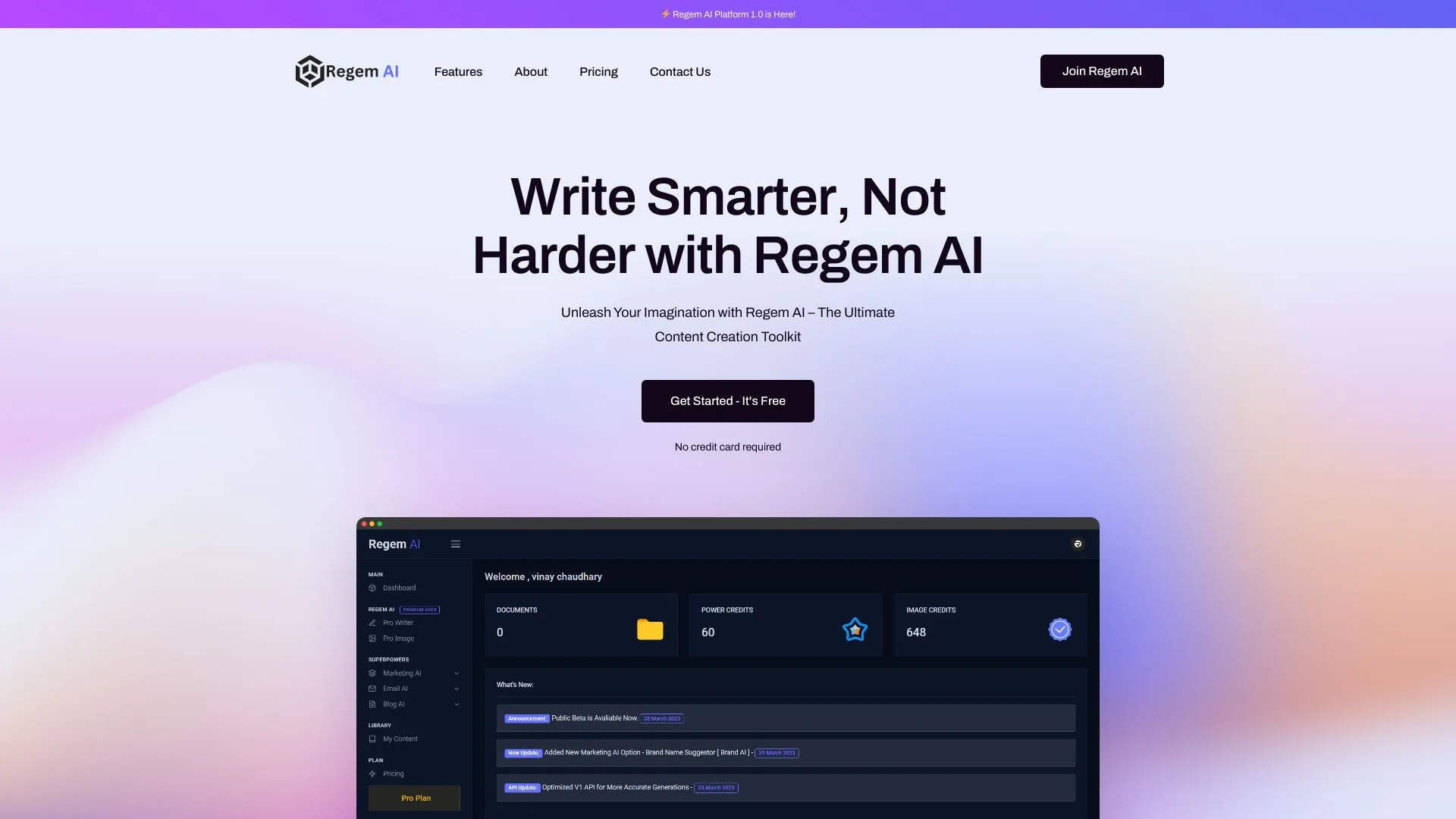 Regem AI Platform screenshot