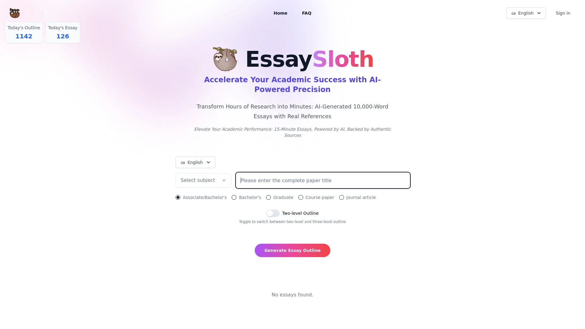 EssaySloth screenshot