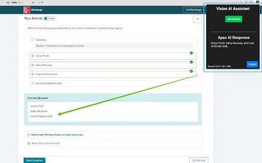 Homework & Test Answering AI Extension screenshot