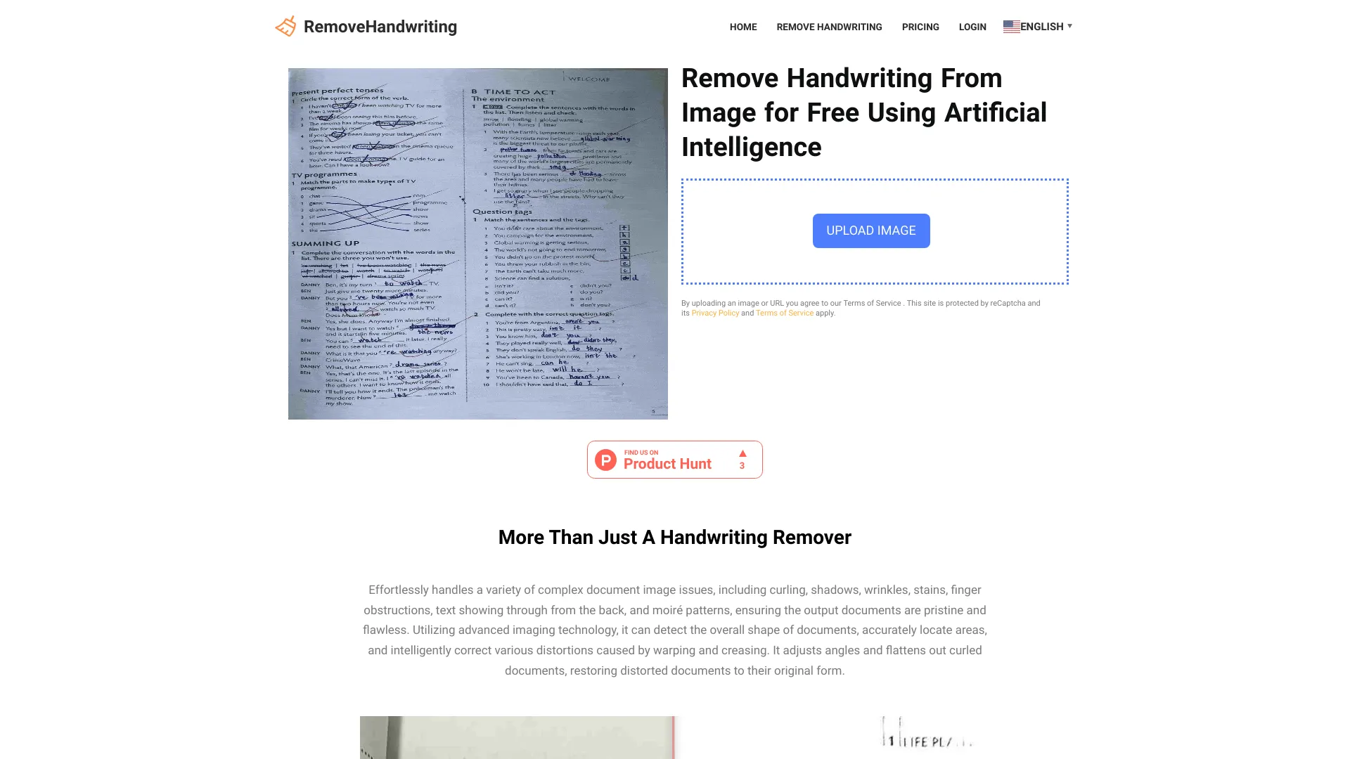 RemoveHandwriting screenshot