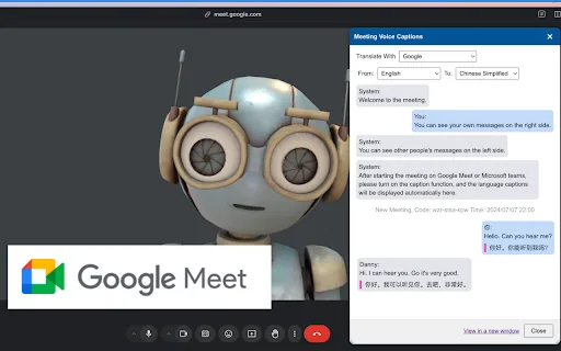 Conference Speech Translation screenshot