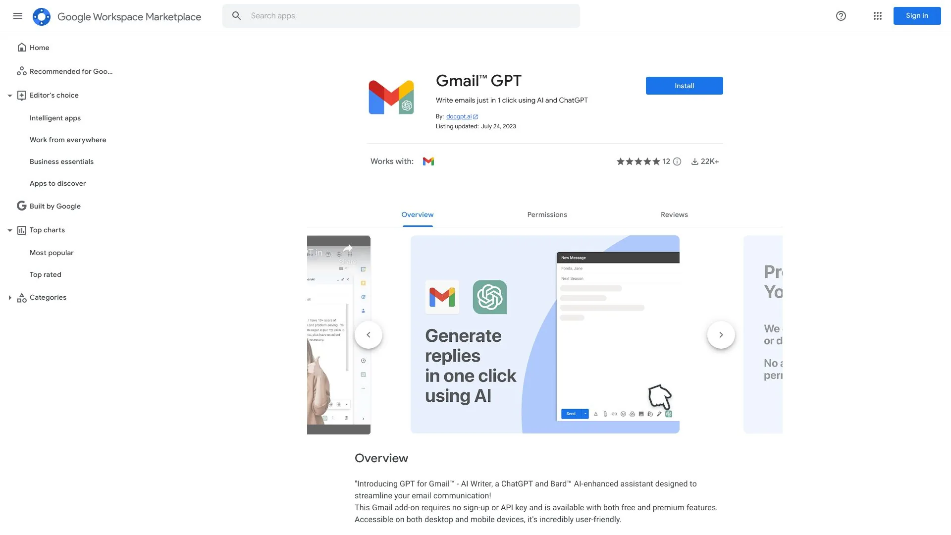 Email Assistant screenshot