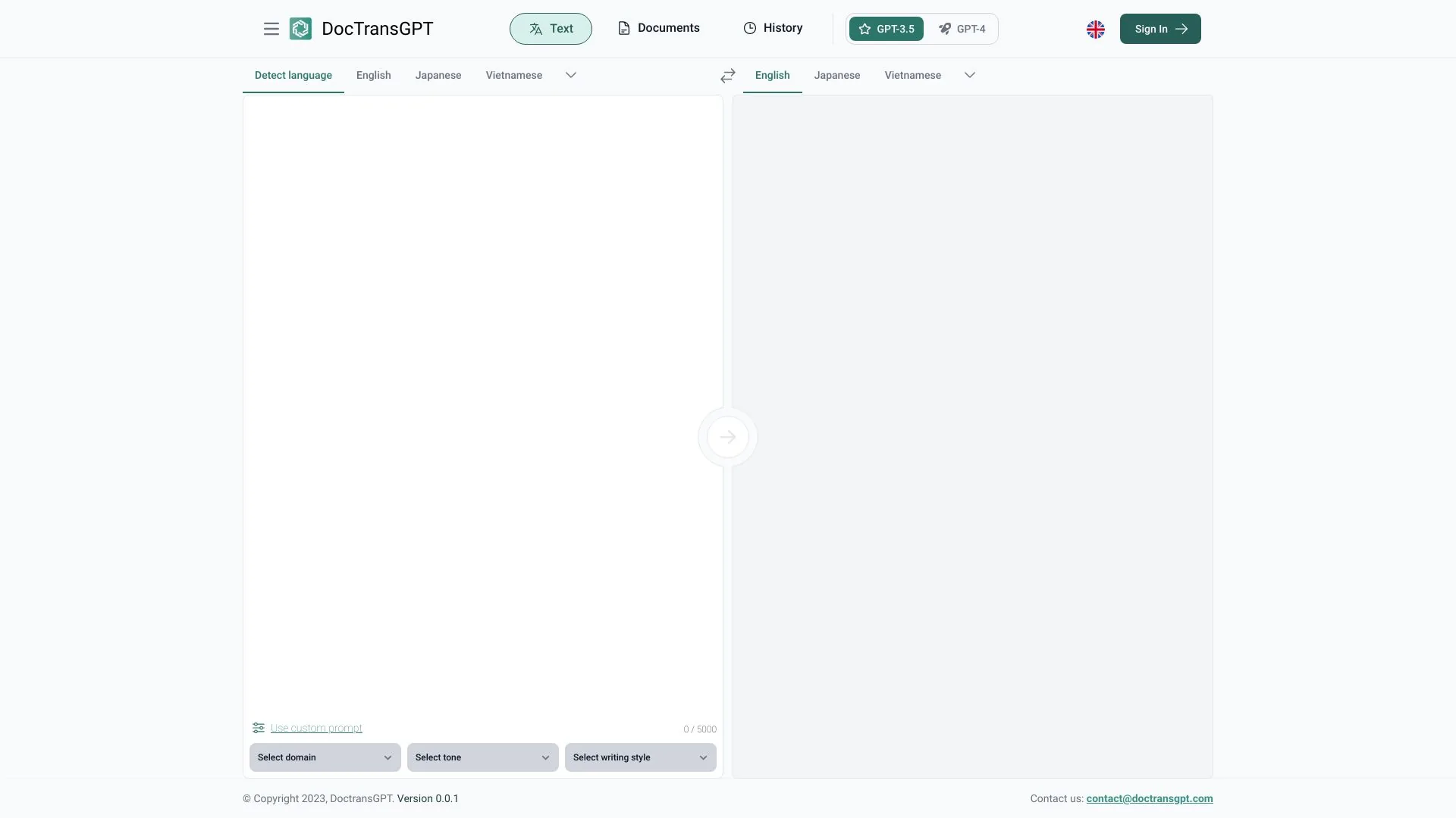 DocTransGPT screenshot