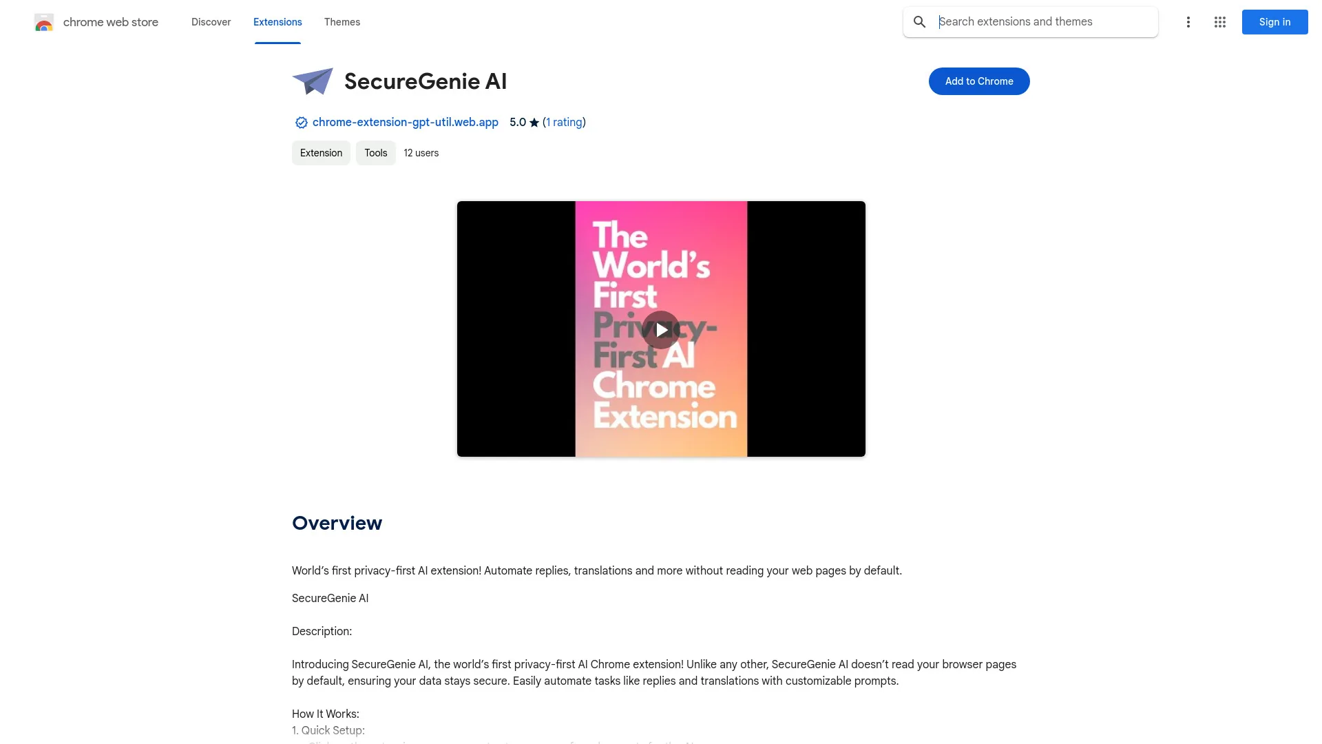 World's First Privacy-First AI Extension screenshot
