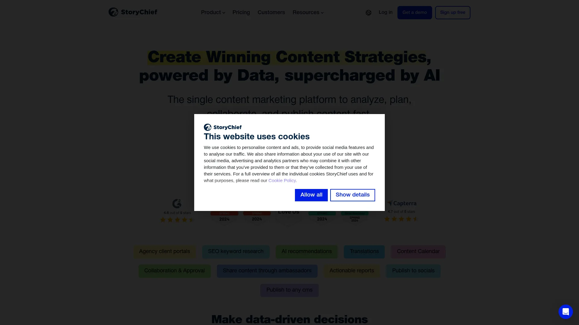 StoryChief screenshot