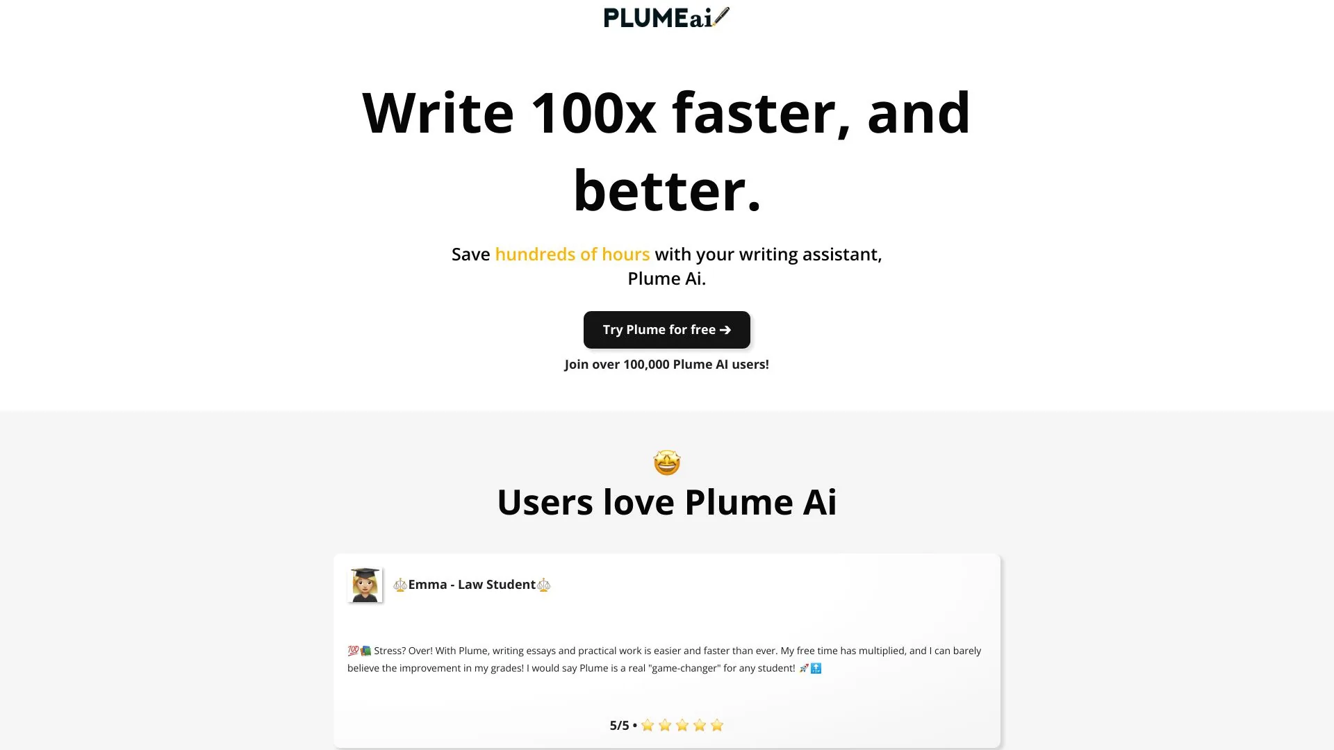 Plume AI screenshot