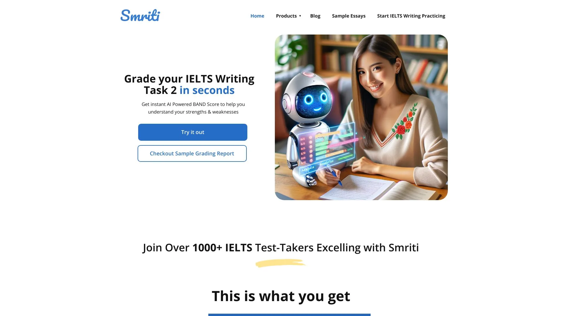 Smriti - IELTS Writing Checker AI Powered screenshot